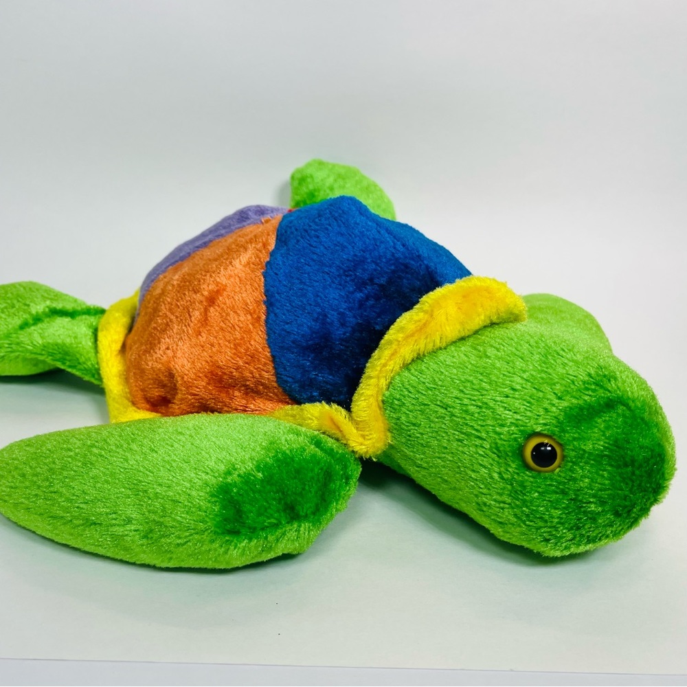Mary Meyer Flip Flops Relaxed Rainbow Sea Turtle Plush Stuffed Animal 14” 2003